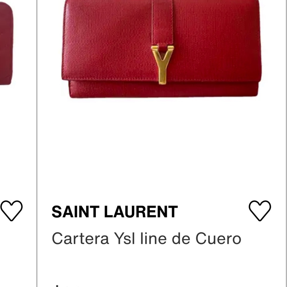 YSL SAINT LAURENT wallet rojo